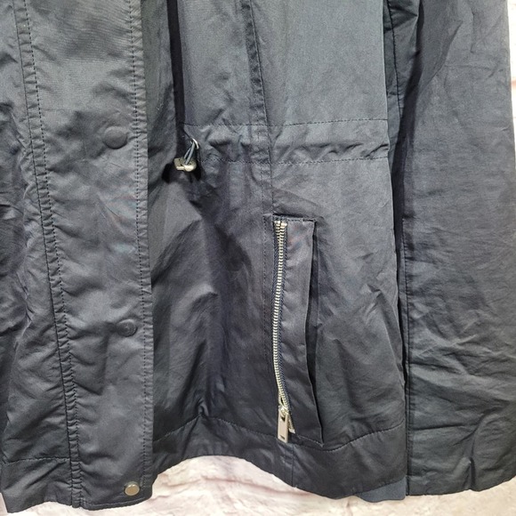 Zara Navy Blue Zip & Button Front Windbreaker Jacket - Picture 5 of 16